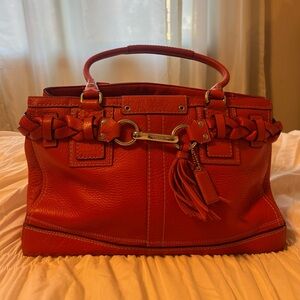 Coach burnt orange leather handbag